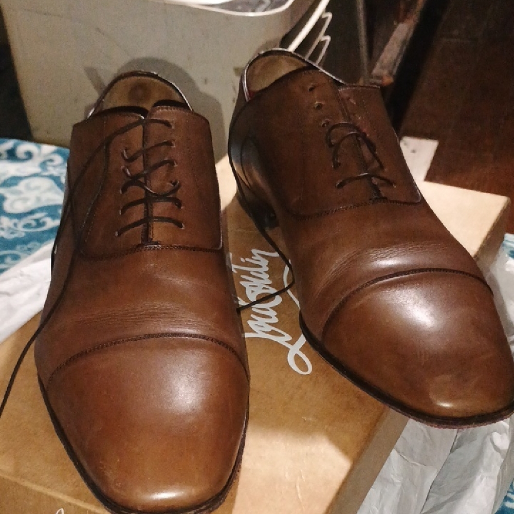 Christian Louboutin Brown Oxford Shoes Cap Toe Leather